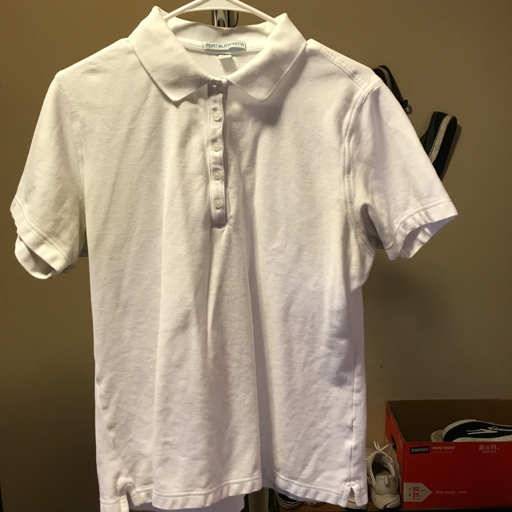 All white polo