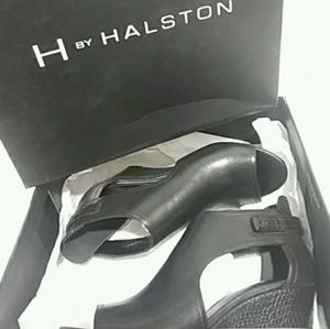 H BY HALSTON | peep toe wedge booties