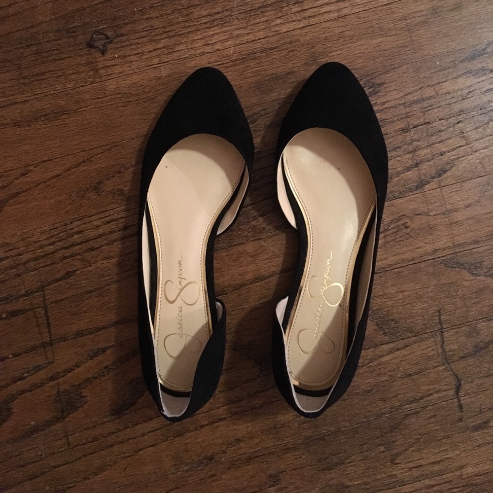Jessica Simpson black suede ballet flats 7.5M