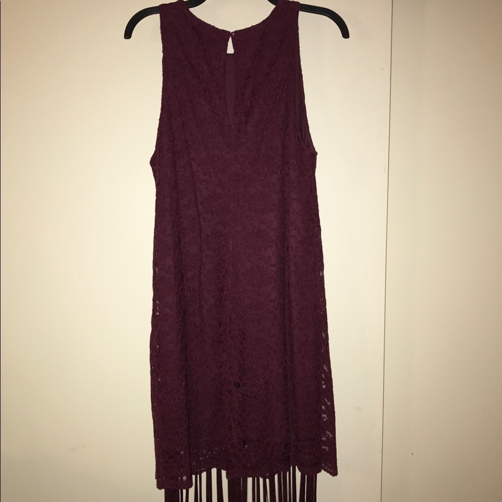 🌹LUSH burgundy lace dress Size Large - Picture 4 of 7
