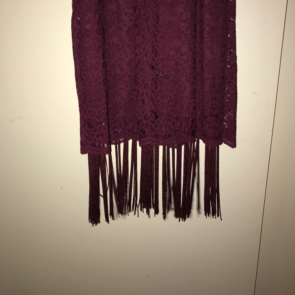 🌹LUSH burgundy lace dress Size Large - Picture 7 of 7