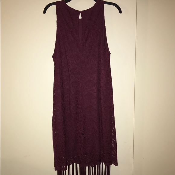 🌹LUSH burgundy lace dress Size Large - Picture 4 of 7