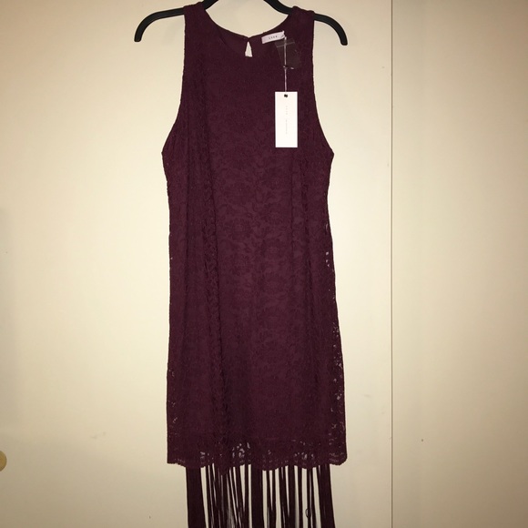 🌹LUSH burgundy lace dress Size Large - Picture 3 of 7