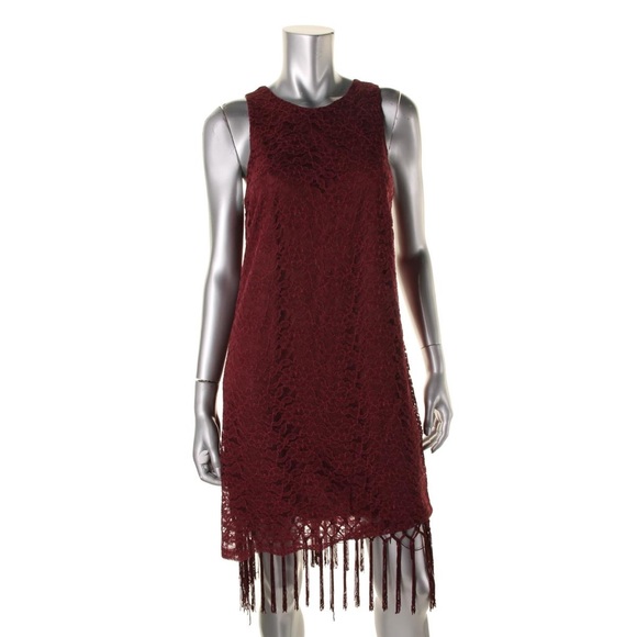 🌹LUSH burgundy lace dress Size Large - Picture 2 of 7