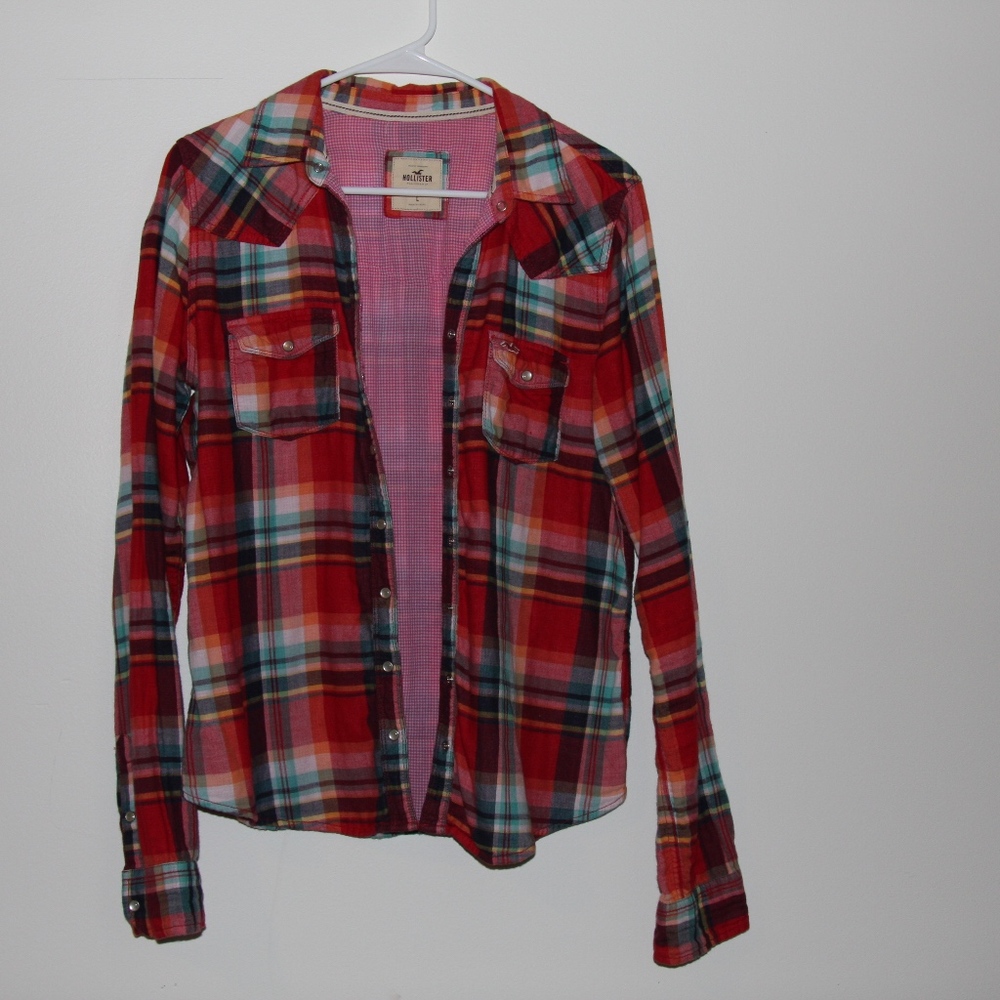 Red Hollister Large Flannel