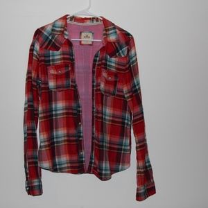 Red Hollister Large Flannel