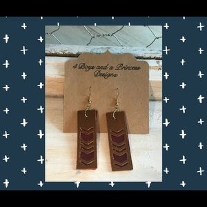 Handmade leather earrings