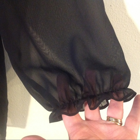 Petticoat Alley Sheer Open-Back black & gold top - Picture 3 of 4