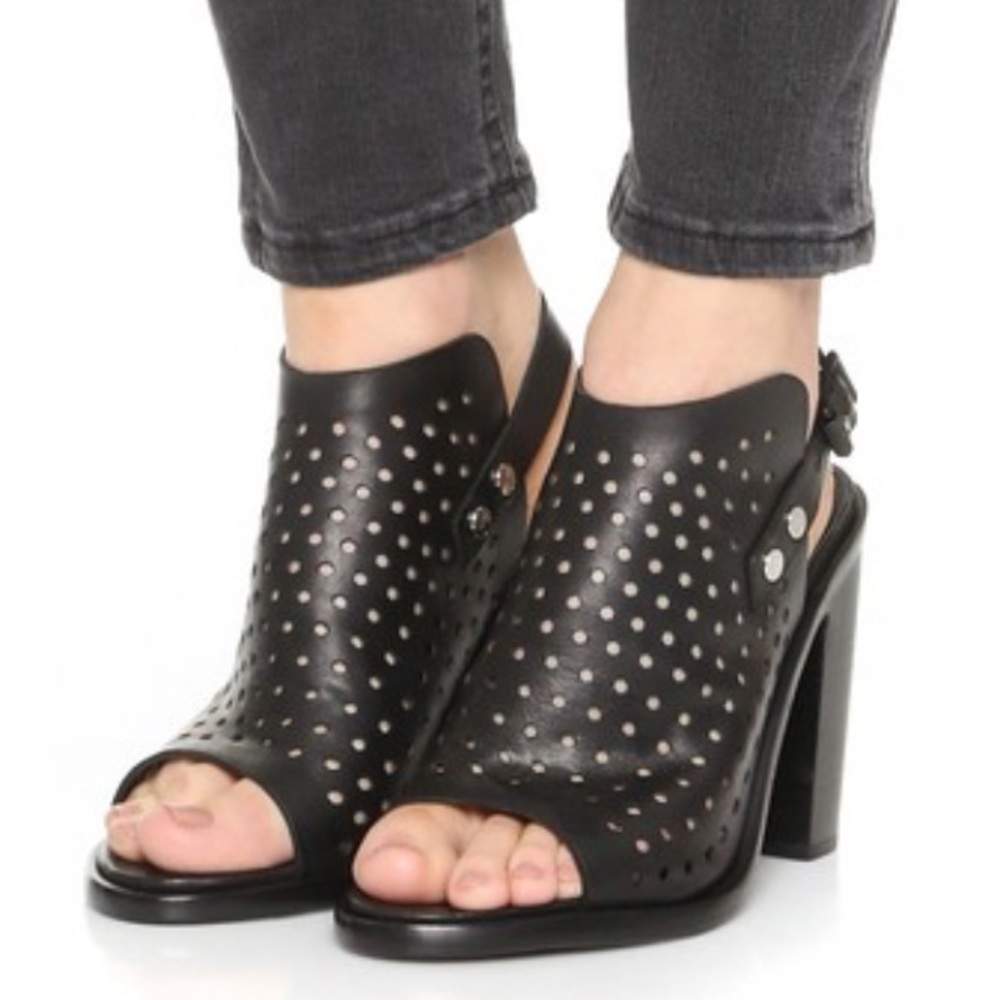 RAG &BONE Black Perforated Wyatt Slingback Sandal