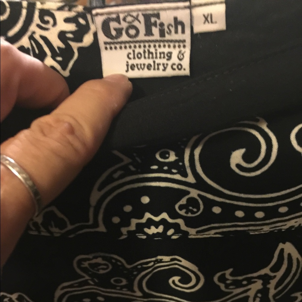 Go Fish Blk/Wht Flaired  Drop Waist Brand Skirt 16