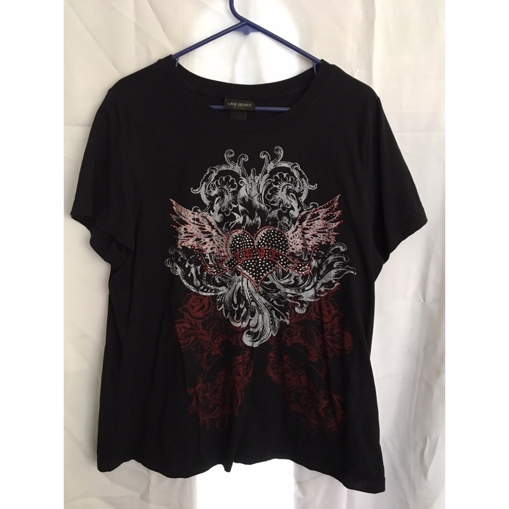 Lane Bryant bedazzled black tee