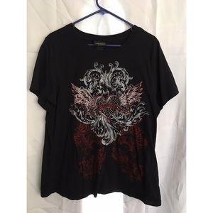 Lane Bryant bedazzled black tee