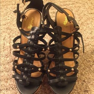 Charlotte Russe Black Wedges Size 9