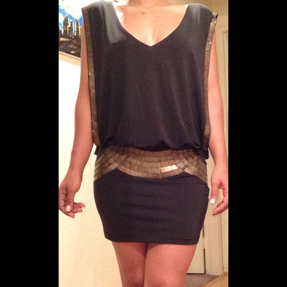 Armor Bead Cowl Neck Bebe dress