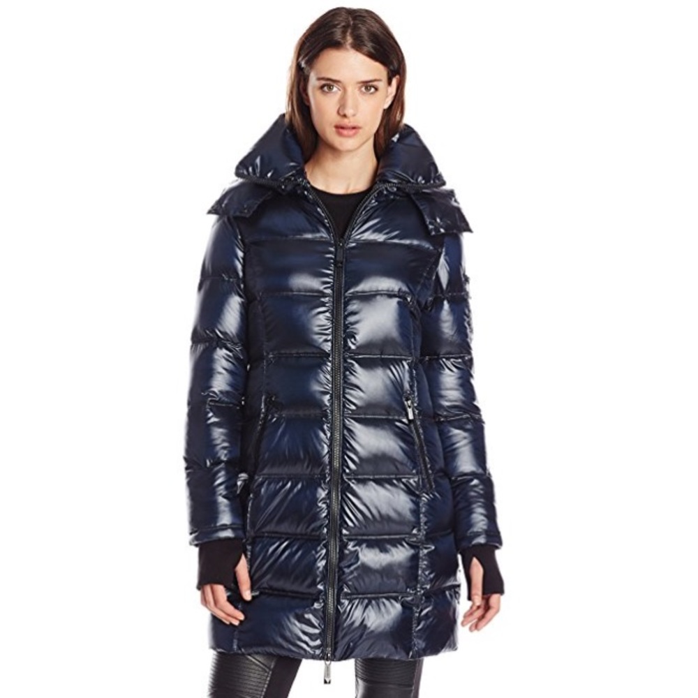 BCBG MAX AZRIA METALLIC SAPPHIRE DOWN COAT