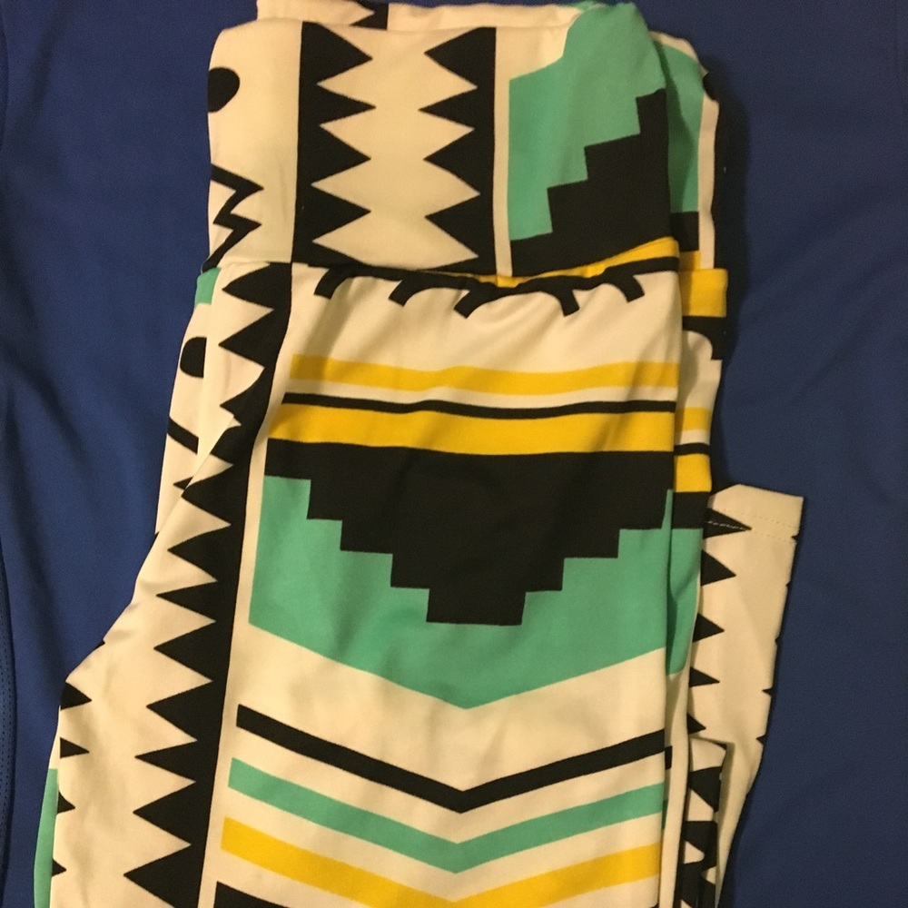 Yellow/Blue/White/Black patterned Palazzo Pants