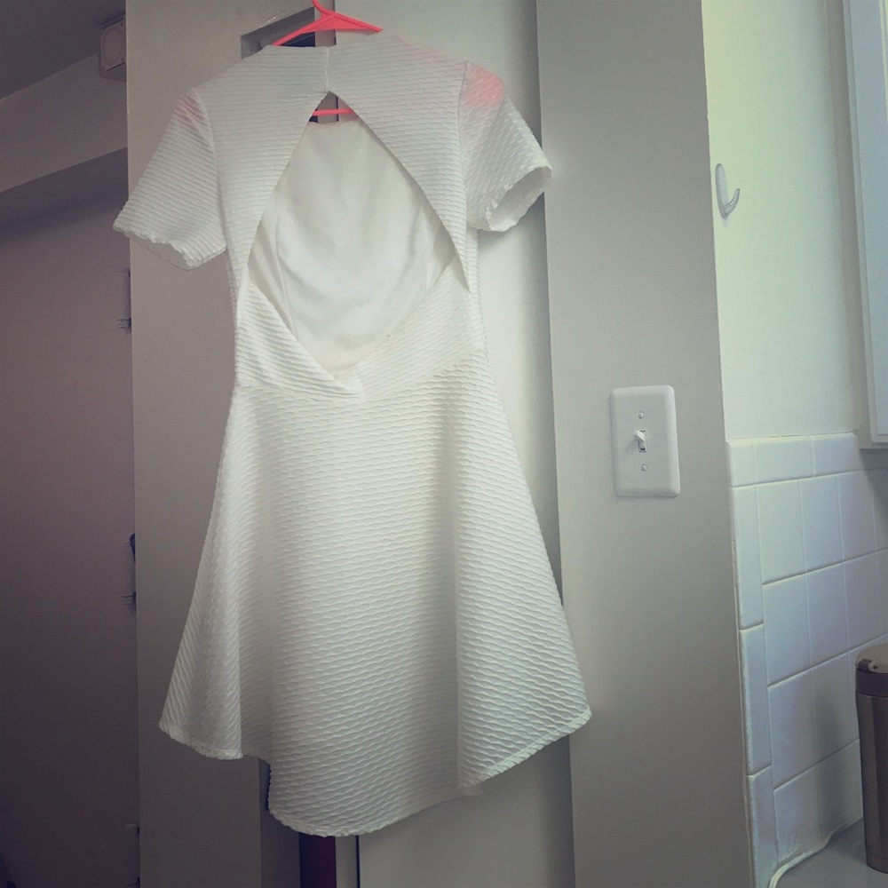 Open back white dress