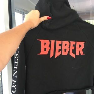Justin Bieber cropped hoodie