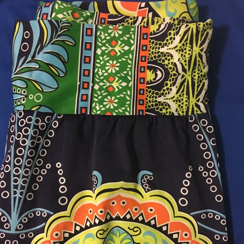 Navy blue patterned palazzo pants