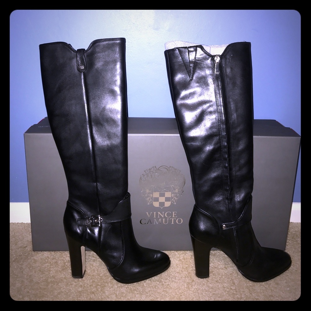 Vince Camuto VC-CASSIA Black Leather Boots
