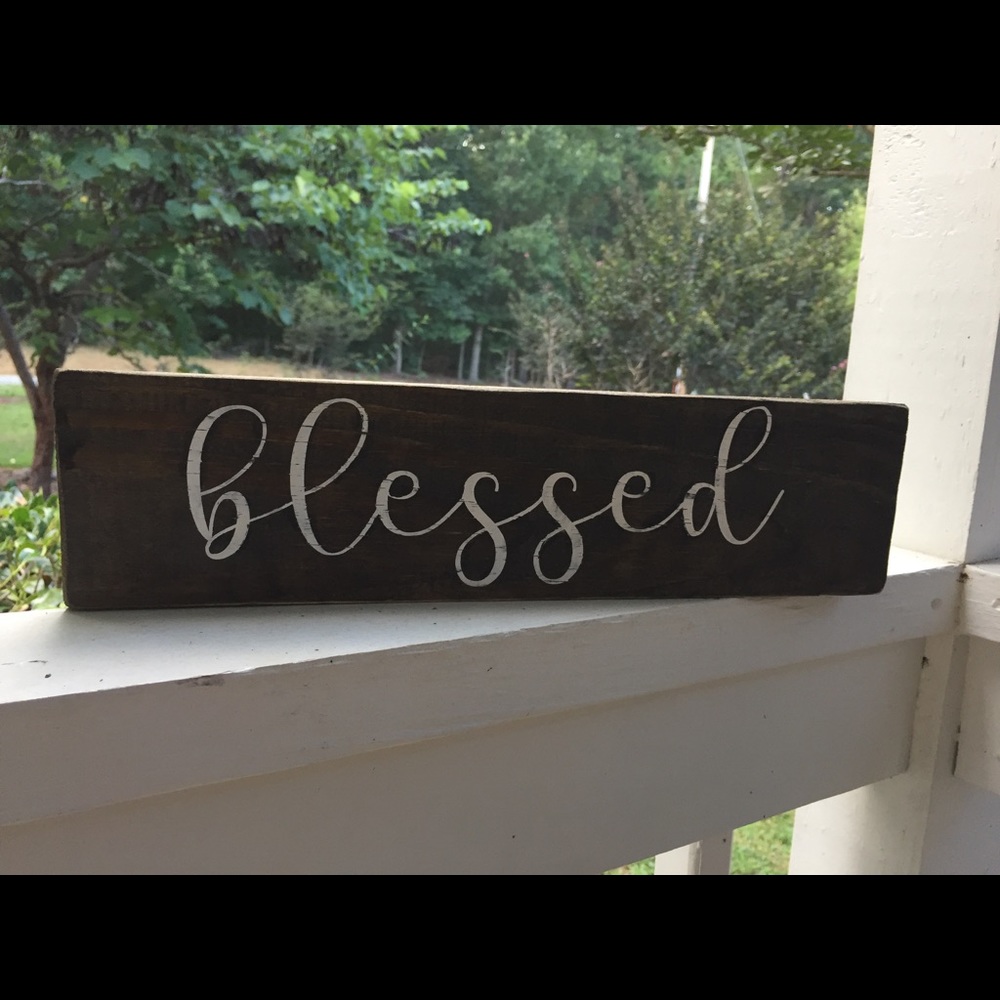 Blessed wooden sign