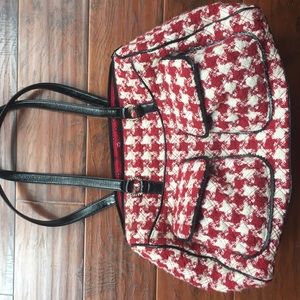 Vera Bradley Red & White Houndstooth Weekender Bag