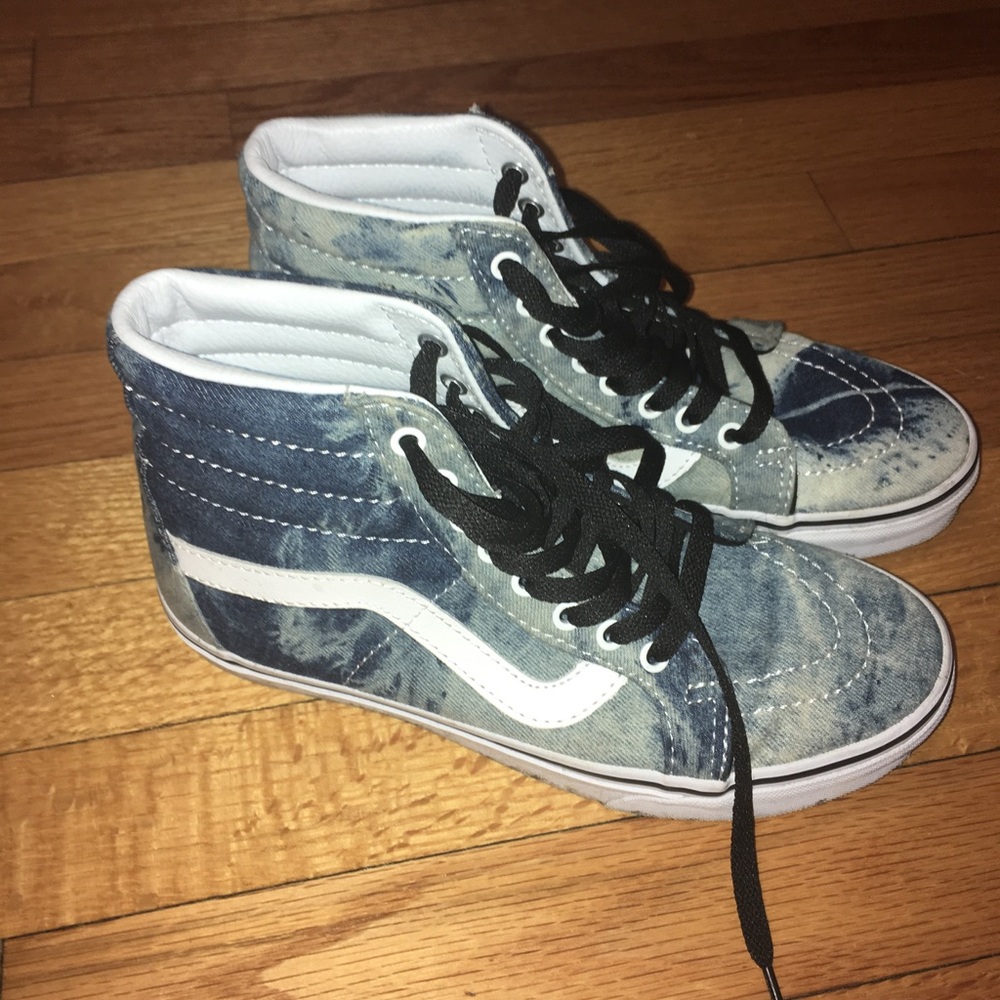 Denim tie dyed high top Vans