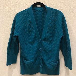 Talbots Pima cotton cable knit cardigan