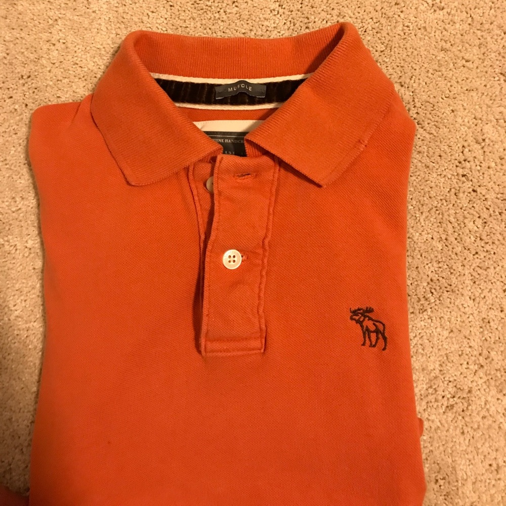 Muted orange Abercrombie men's muscle polo
