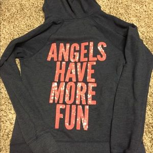VS XS hoodie - navy & coral sequins