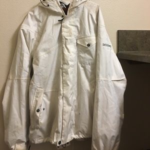 Cream/brown snow jacket