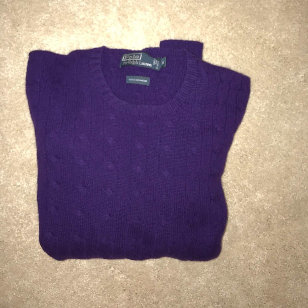 100% cashmere Ralph Lauren men's cableknit sweater