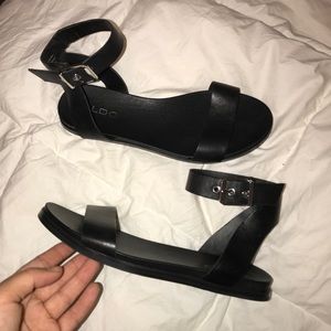 ALDO black buckle sandals size 6