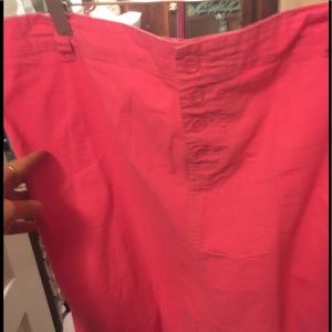 Lane Bryant Hot Pink Button Front  Skirt 16