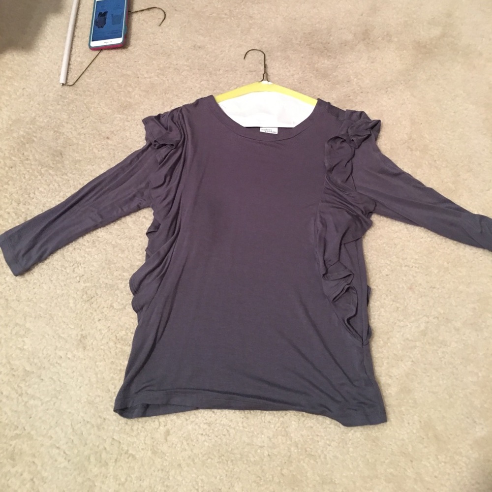Madison & Berkeley Ruffle knit top - Picture 3 of 6