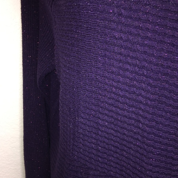 Sparkly Purple Sweater Dress with Alternate Knit - Picture 6 of 6