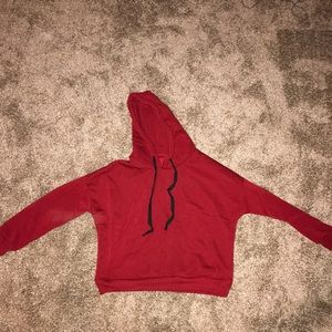 Red hooded sweatshit