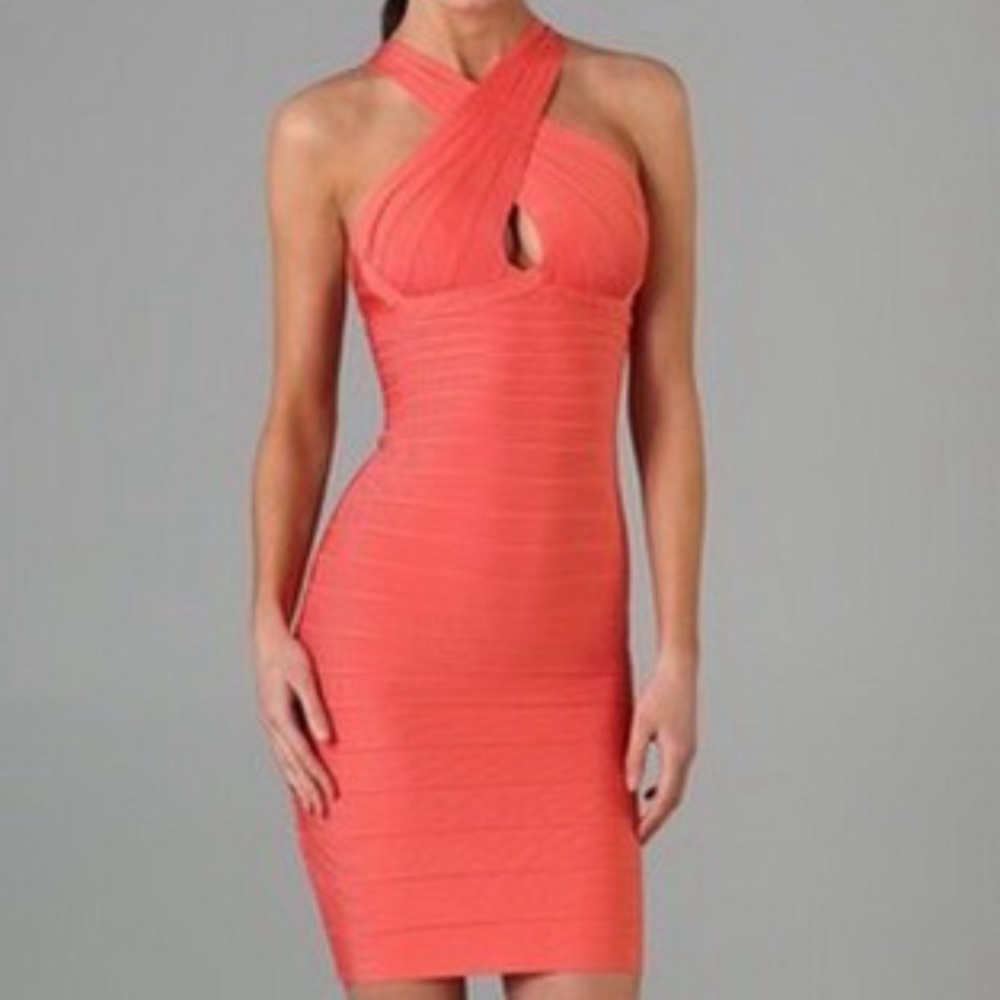 Coral Bodycon Bndge Dress XS