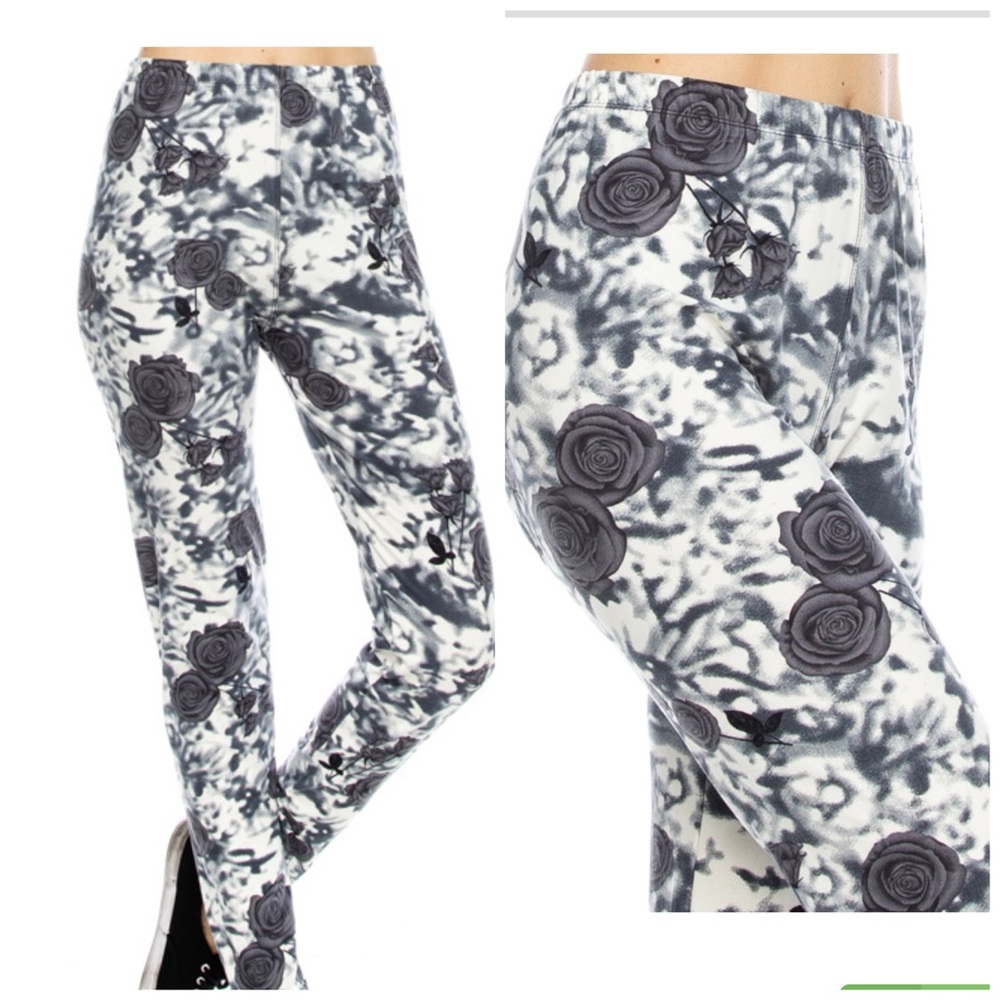 Rose print leggings