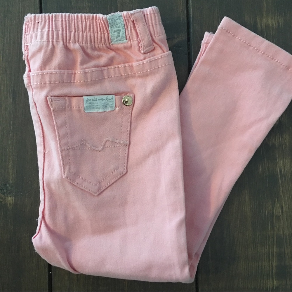 7FAMK Coral Pink Toddler 5 pocket skinny, 24 mos