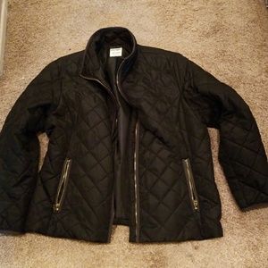 Black quilted jacket