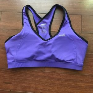 Periwinkle Sports Bra with criss cross back