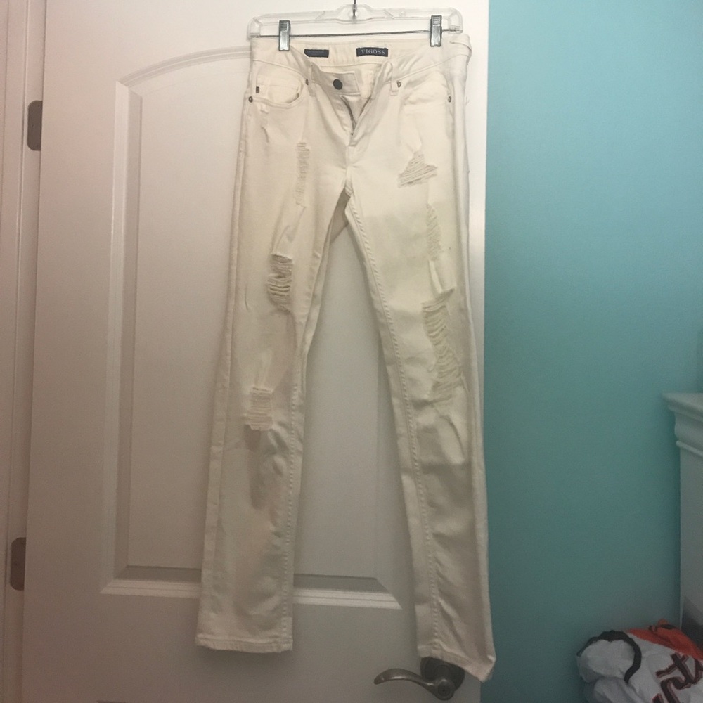 Ripped white jeans
