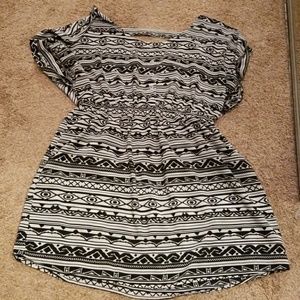 Black and white southwest print dress