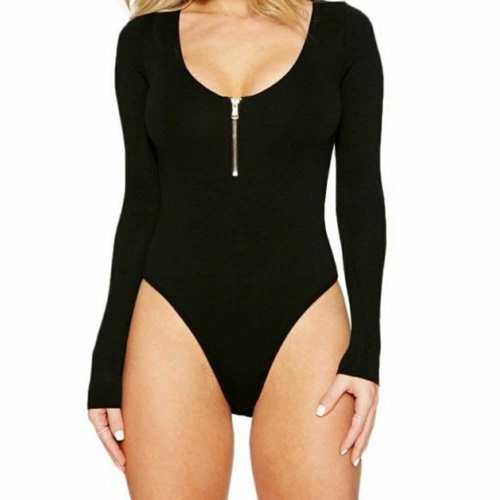 Long sleeve zip bodysuit