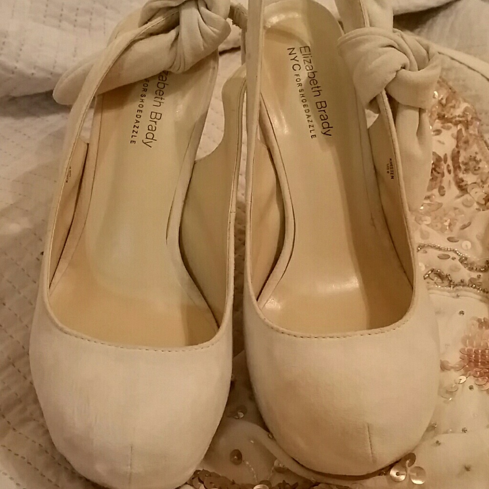 Elizabeth Brady Shodazzle Cream Wedges