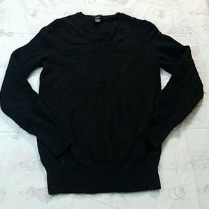 Only Mine 100% Cashmere Black Sweater 2 Ply V Neck