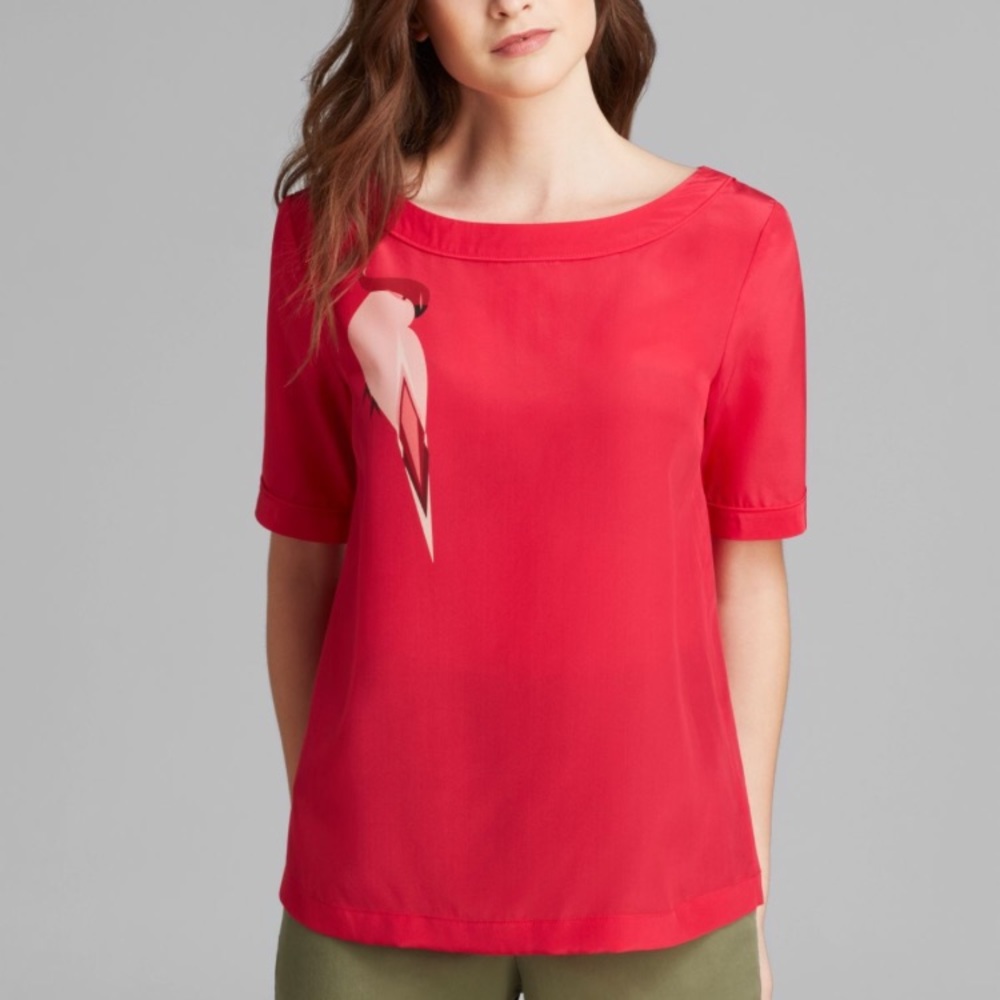 Marc by Marc Jacobs Pink Parrot Silk Top medium