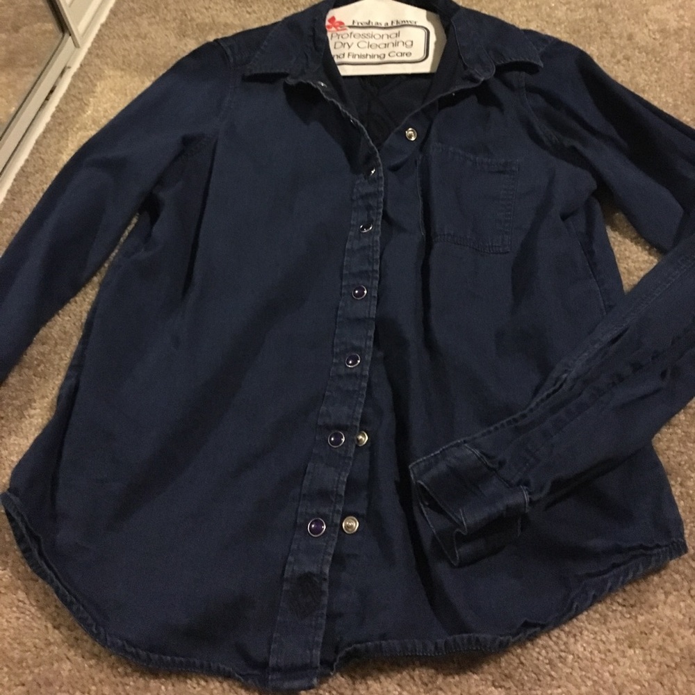 H&M Embroidered Denim Shirt