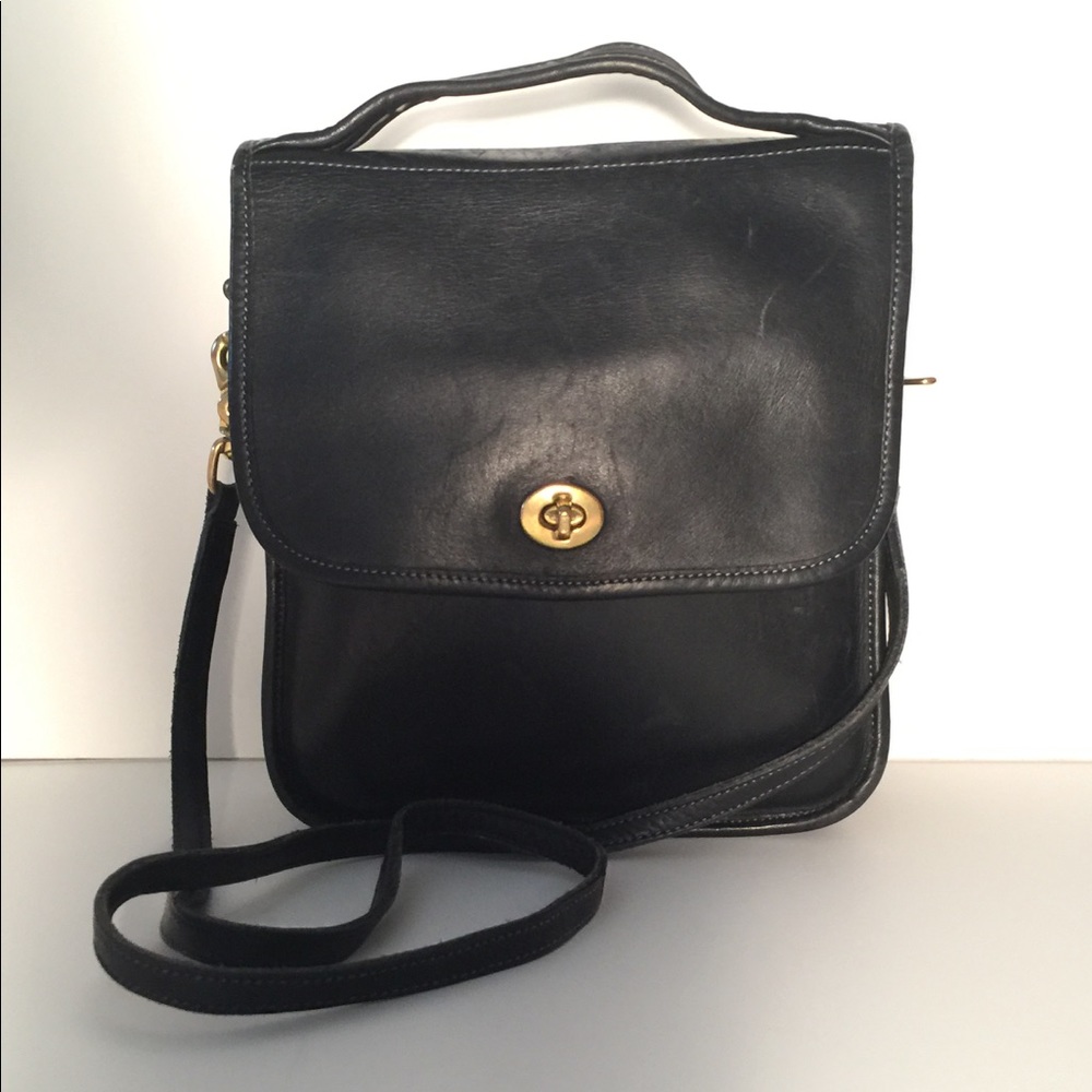Laura U.S.A. Navy Blue Real Leather Crossbody Bag